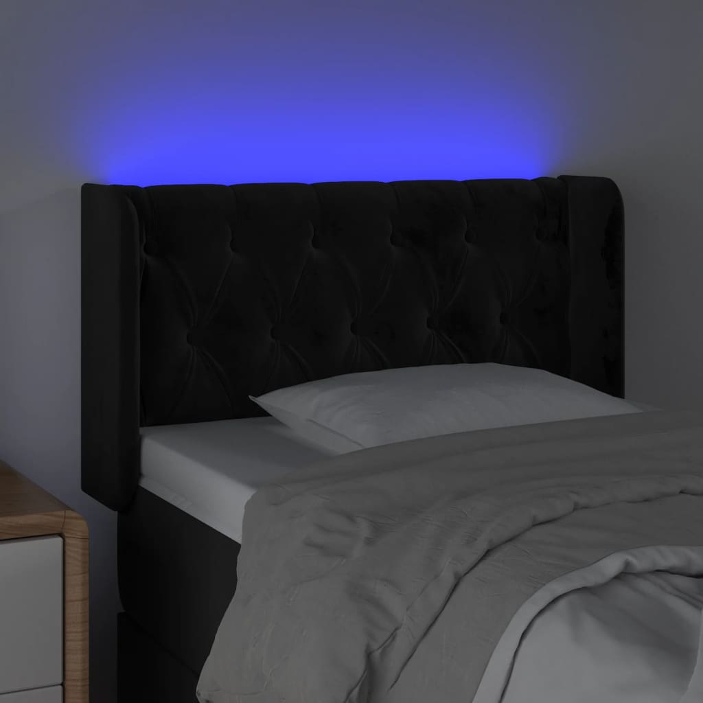 Hoofdbord LED 83x16x78/88 cm fluweel zwart Hoofdborden en voetborden | Creëer jouw Trendy Thuis | Gratis bezorgd & Retour | Trendy.nl