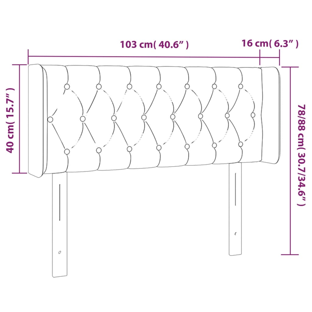 Hoofdbord LED 103x16x78/88 cm fluweel lichtgrijs Hoofdborden en voetborden | Creëer jouw Trendy Thuis | Gratis bezorgd & Retour | Trendy.nl