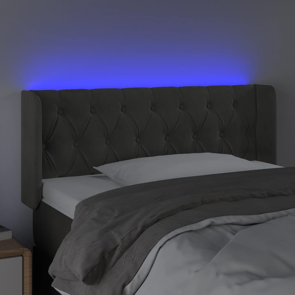 Hoofdbord LED 103x16x78/88 cm fluweel donkergrijs Hoofdborden en voetborden | Creëer jouw Trendy Thuis | Gratis bezorgd & Retour | Trendy.nl