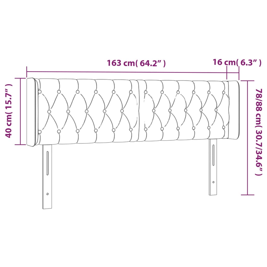 Hoofdbord LED 163x16x78/88 cm fluweel lichtgrijs Hoofdborden en voetborden | Creëer jouw Trendy Thuis | Gratis bezorgd & Retour | Trendy.nl