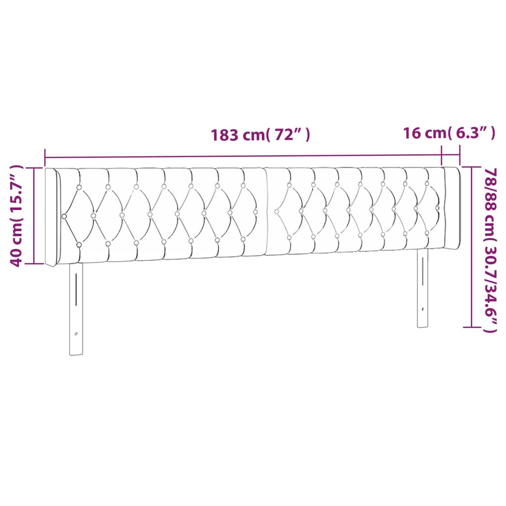 Hoofdbord LED 183x16x78/88 cm fluweel lichtgrijs Hoofdborden en voetborden | Creëer jouw Trendy Thuis | Gratis bezorgd & Retour | Trendy.nl