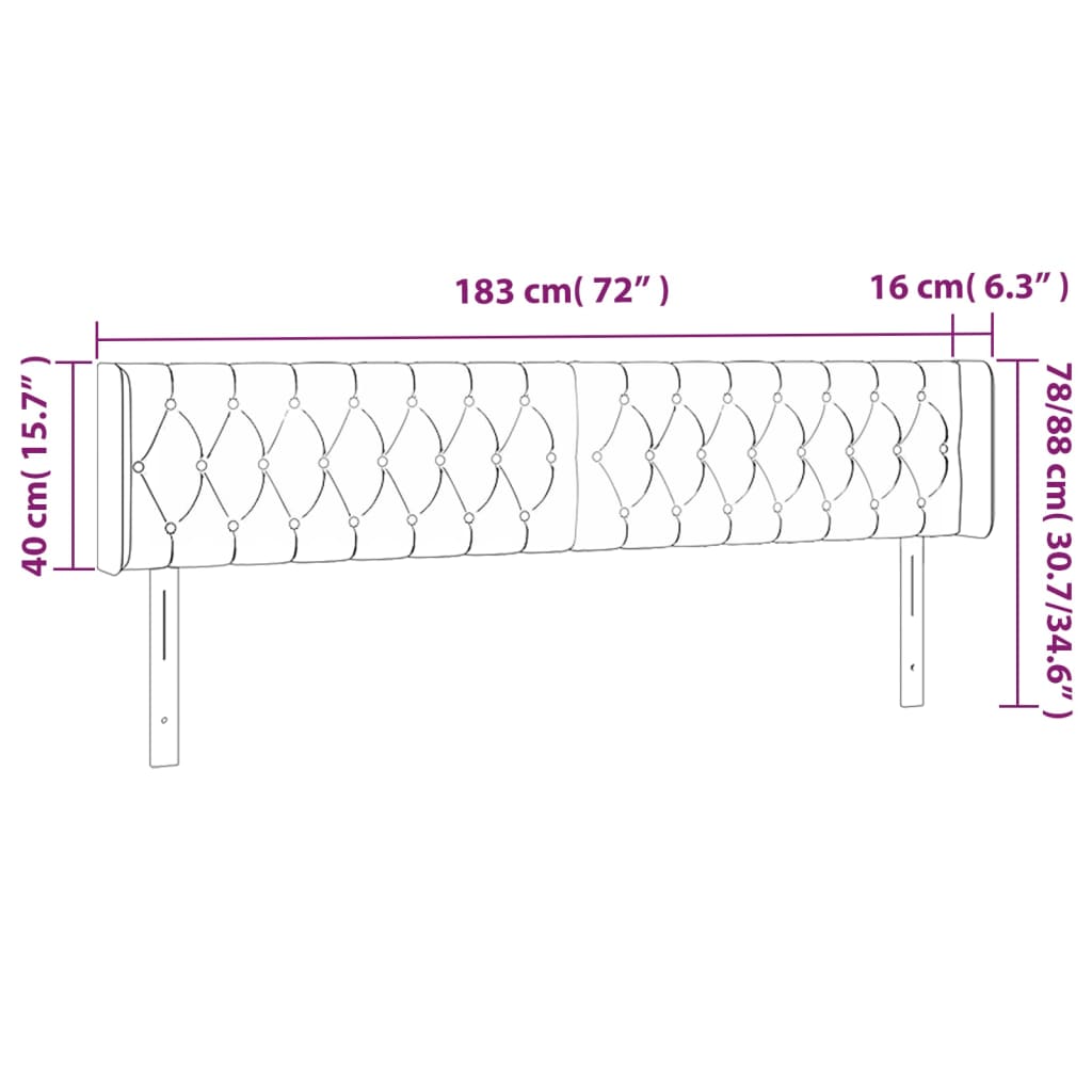 Hoofdbord LED 183x16x78/88 cm fluweel donkergrijs Hoofdborden en voetborden | Creëer jouw Trendy Thuis | Gratis bezorgd & Retour | Trendy.nl