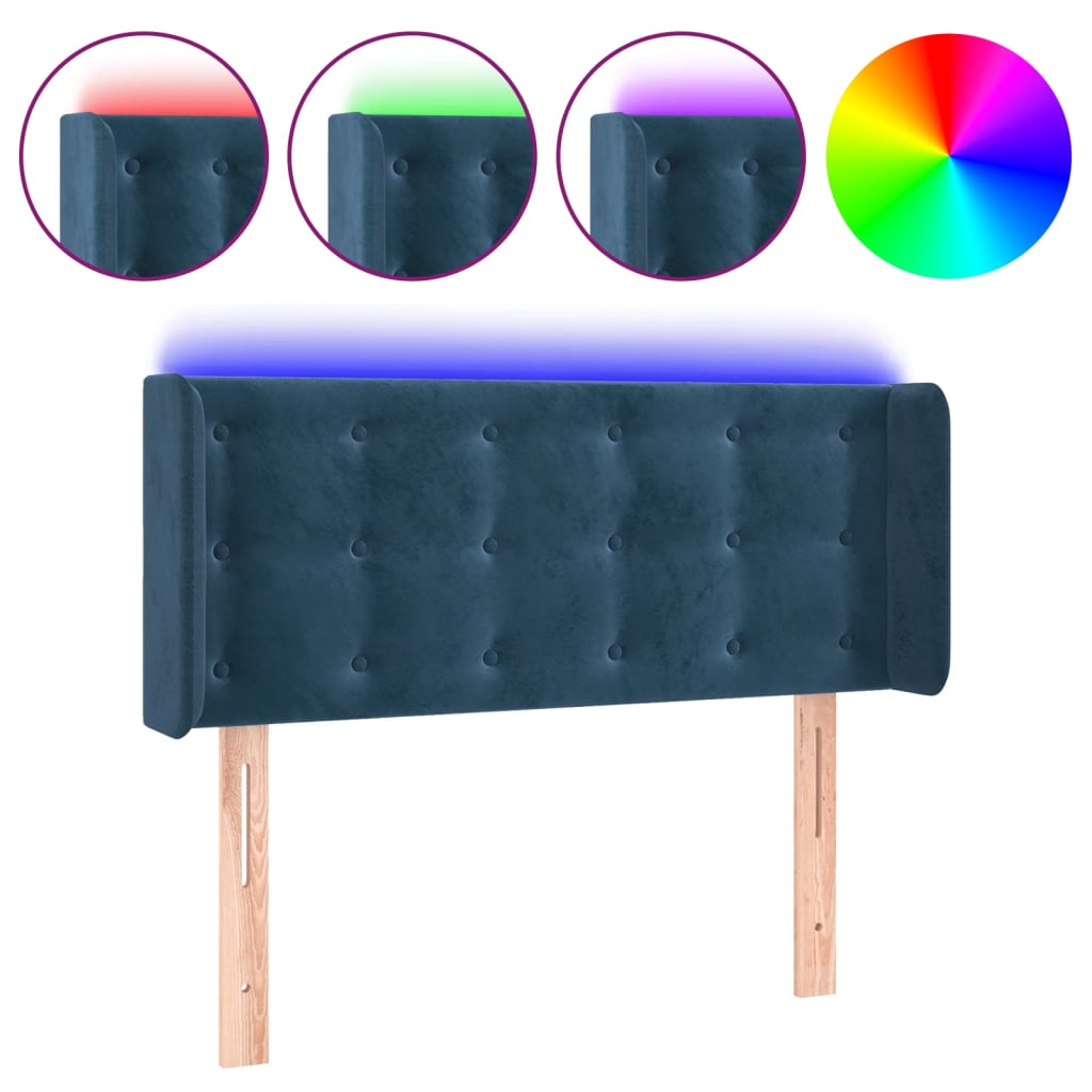 Hoofdbord LED 103x16x78/88 cm fluweel donkerblauw Hoofdborden en voetborden | Creëer jouw Trendy Thuis | Gratis bezorgd & Retour | Trendy.nl