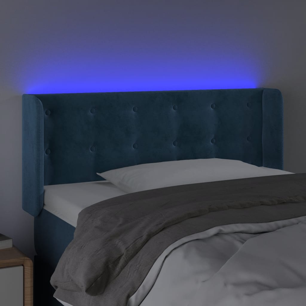 Hoofdbord LED 103x16x78/88 cm fluweel donkerblauw Hoofdborden en voetborden | Creëer jouw Trendy Thuis | Gratis bezorgd & Retour | Trendy.nl