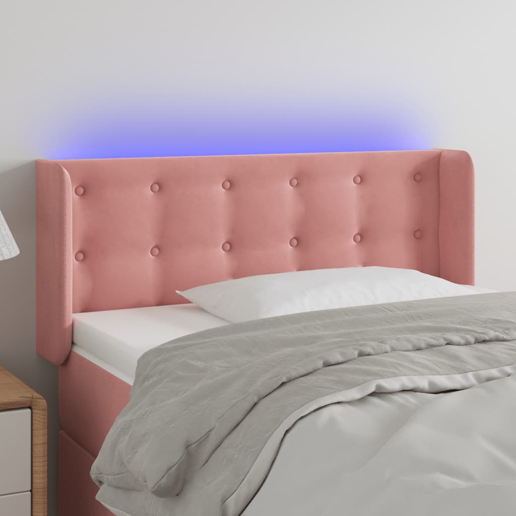 Hoofdbord LED 103x16x78/88 cm fluweel roze Hoofdborden en voetborden | Creëer jouw Trendy Thuis | Gratis bezorgd & Retour | Trendy.nl