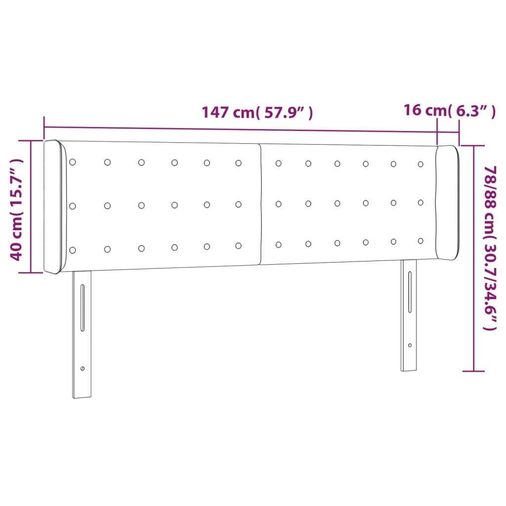 Hoofdbord LED 147x16x78/88 cm fluweel donkergrijs Hoofdborden en voetborden | Creëer jouw Trendy Thuis | Gratis bezorgd & Retour | Trendy.nl