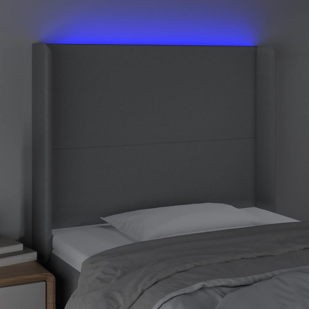 Hoofdbord LED 83x16x118/128 cm stof lichtgrijs Hoofdborden en voetborden | Creëer jouw Trendy Thuis | Gratis bezorgd & Retour | Trendy.nl