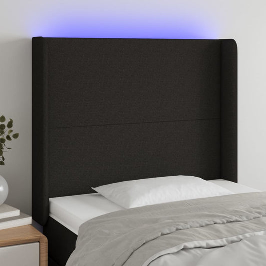 Hoofdbord LED 83x16x118/128 cm stof zwart Hoofdborden en voetborden | Creëer jouw Trendy Thuis | Gratis bezorgd & Retour | Trendy.nl