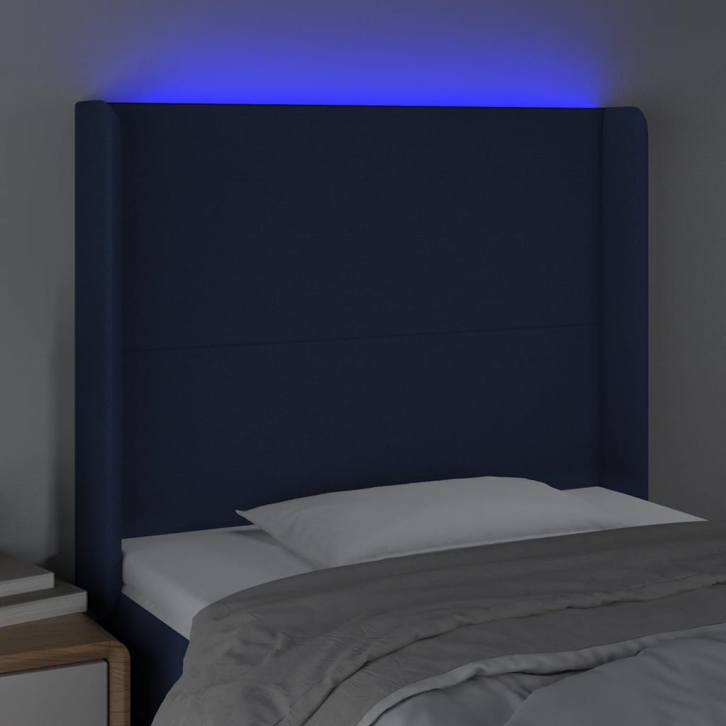 Hoofdbord LED 83x16x118/128 cm stof blauw Hoofdborden en voetborden | Creëer jouw Trendy Thuis | Gratis bezorgd & Retour | Trendy.nl