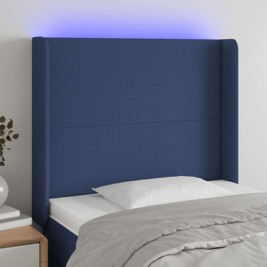 Hoofdbord LED 83x16x118/128 cm stof blauw Hoofdborden en voetborden | Creëer jouw Trendy Thuis | Gratis bezorgd & Retour | Trendy.nl