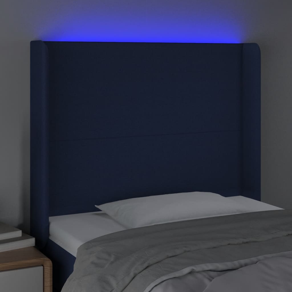 Hoofdbord LED 93x16x118/128 cm stof blauw Hoofdborden en voetborden | Creëer jouw Trendy Thuis | Gratis bezorgd & Retour | Trendy.nl