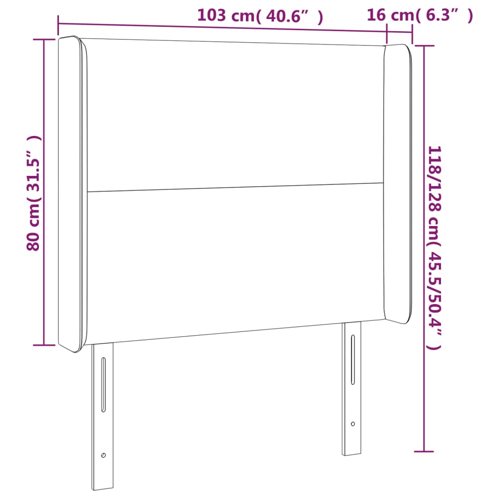 Hoofdbord LED 103x16x118/128 cm stof lichtgrijs Hoofdborden en voetborden | Creëer jouw Trendy Thuis | Gratis bezorgd & Retour | Trendy.nl