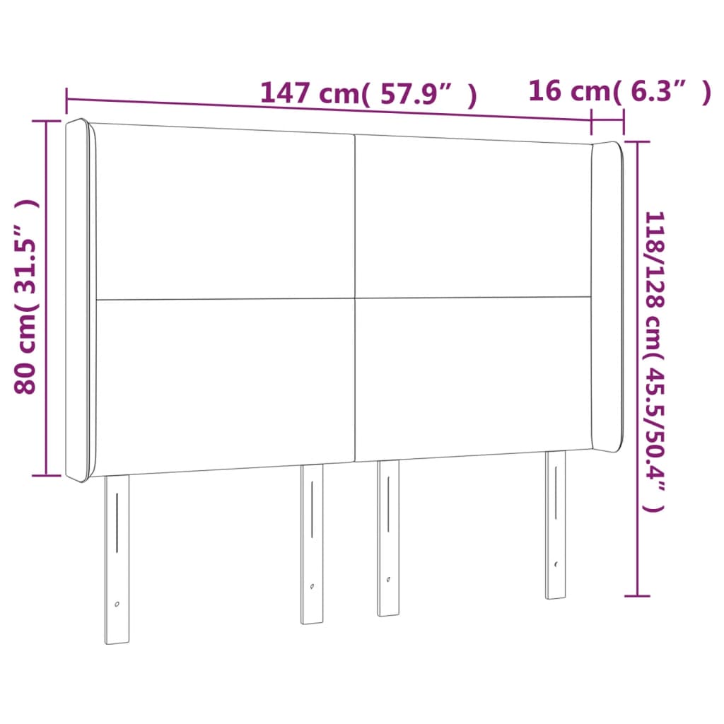 Hoofdbord LED 147x16x118/128 cm stof donkergrijs Hoofdborden en voetborden | Creëer jouw Trendy Thuis | Gratis bezorgd & Retour | Trendy.nl