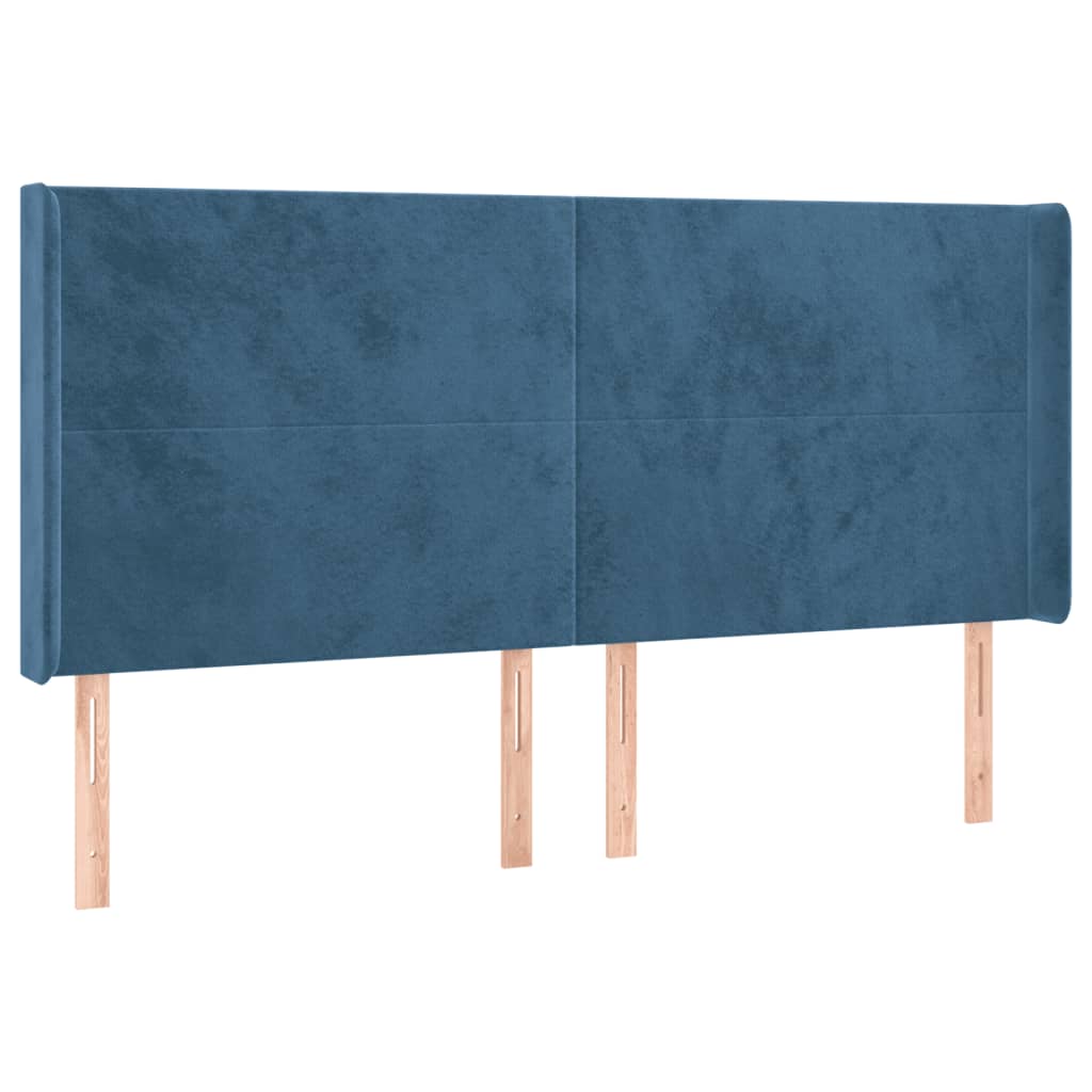 Hoofdbord LED 203x16x118/128 cm fluweel donkerblauw Hoofdborden en voetborden | Creëer jouw Trendy Thuis | Gratis bezorgd & Retour | Trendy.nl