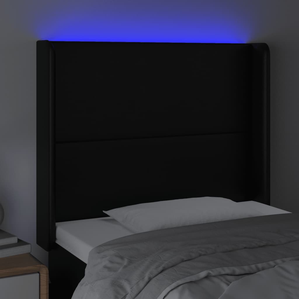 Hoofdbord LED 83x16x118/128 cm kunstleer zwart Hoofdborden en voetborden | Creëer jouw Trendy Thuis | Gratis bezorgd & Retour | Trendy.nl