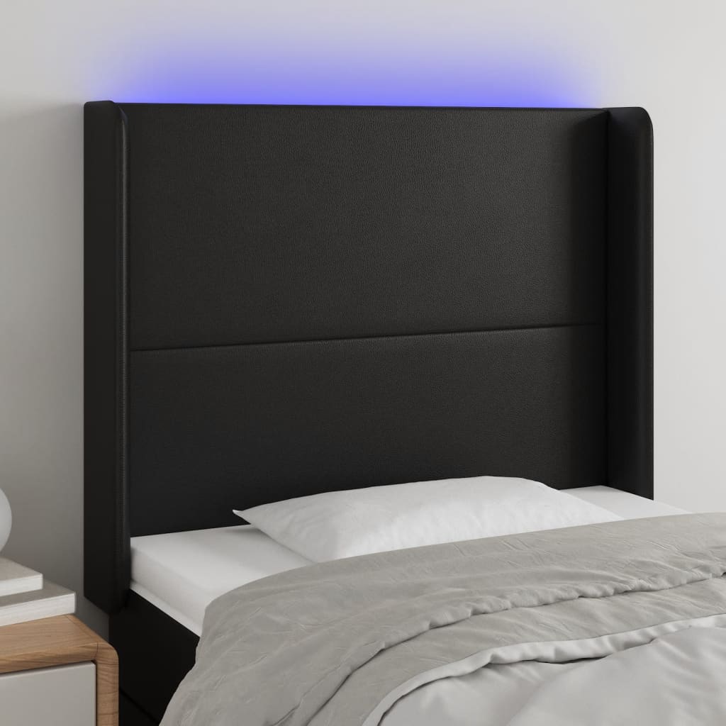 Hoofdbord LED 83x16x118/128 cm kunstleer zwart Hoofdborden en voetborden | Creëer jouw Trendy Thuis | Gratis bezorgd & Retour | Trendy.nl