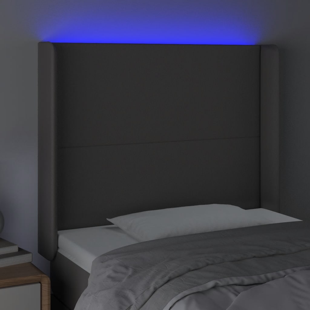 Hoofdbord LED 83x16x118/128 cm kunstleer grijs Hoofdborden en voetborden | Creëer jouw Trendy Thuis | Gratis bezorgd & Retour | Trendy.nl