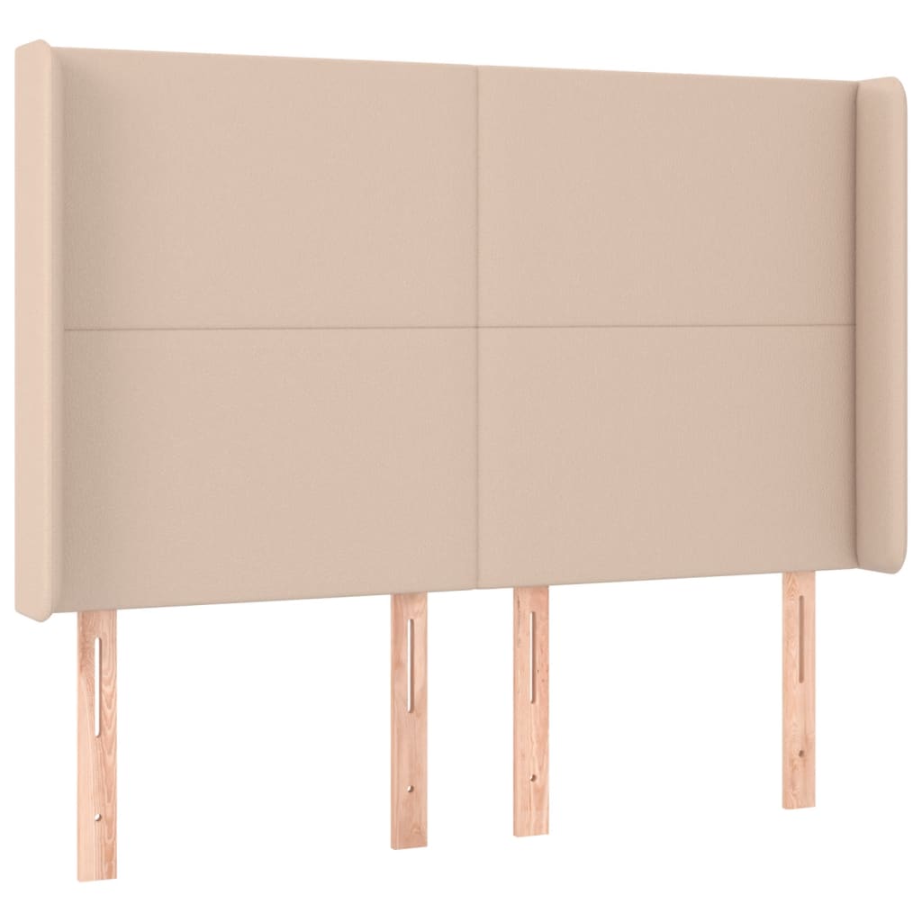 Hoofdbord LED 147x16x118/128 cm kunstleer cappuccinokleurig Hoofdborden en voetborden | Creëer jouw Trendy Thuis | Gratis bezorgd & Retour | Trendy.nl