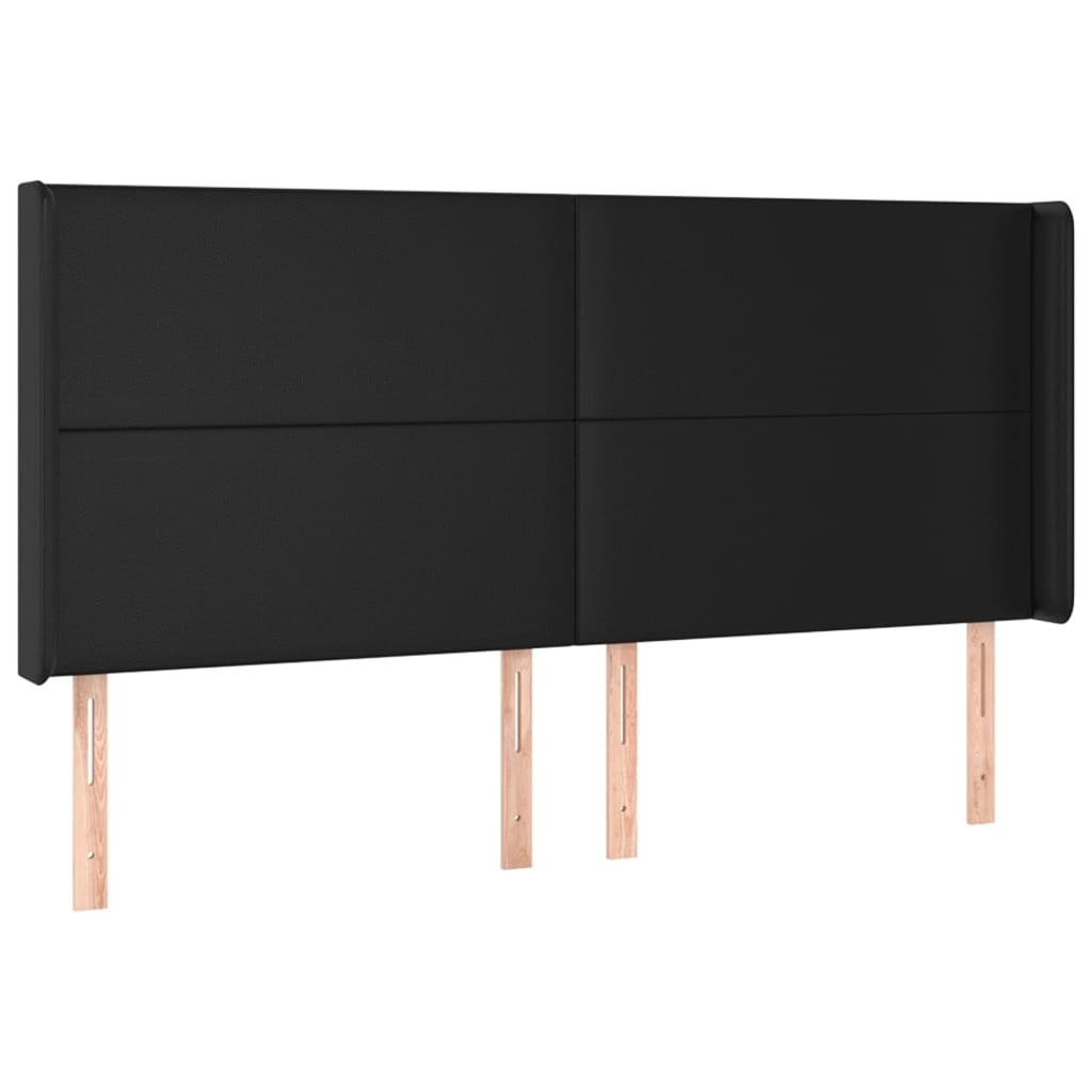 Hoofdbord LED 163x16x118/128 cm kunstleer zwart Hoofdborden en voetborden | Creëer jouw Trendy Thuis | Gratis bezorgd & Retour | Trendy.nl