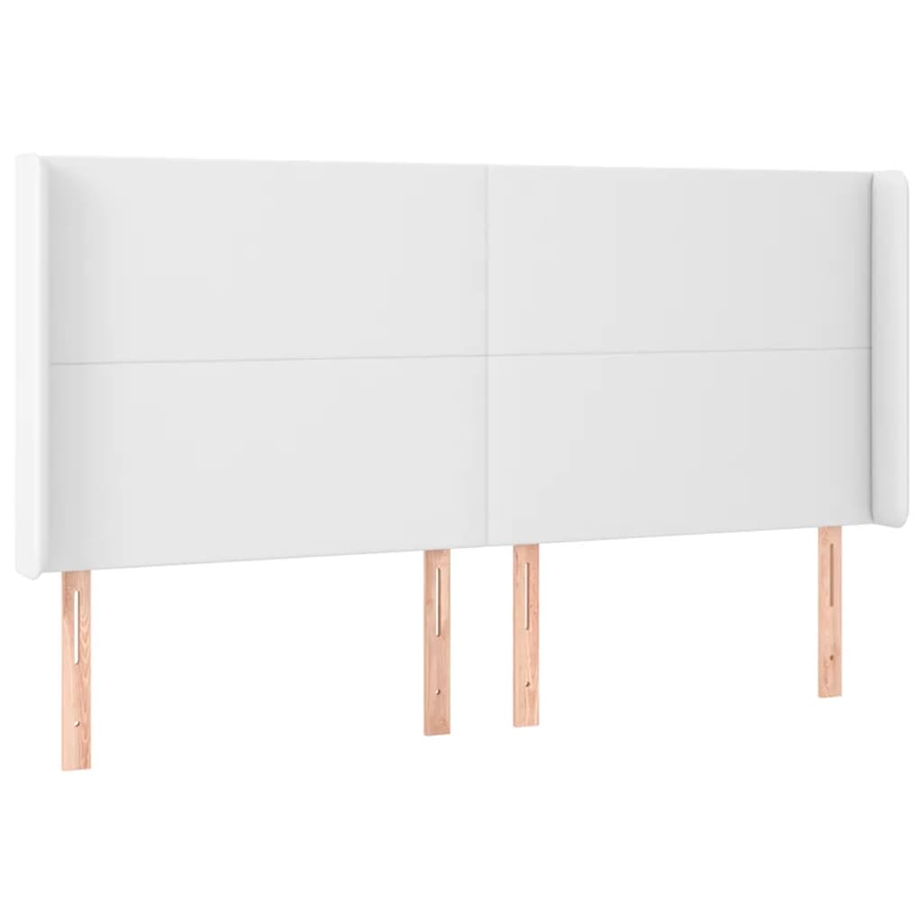 Hoofdbord LED 163x16x118/128 cm kunstleer wit Hoofdborden en voetborden | Creëer jouw Trendy Thuis | Gratis bezorgd & Retour | Trendy.nl