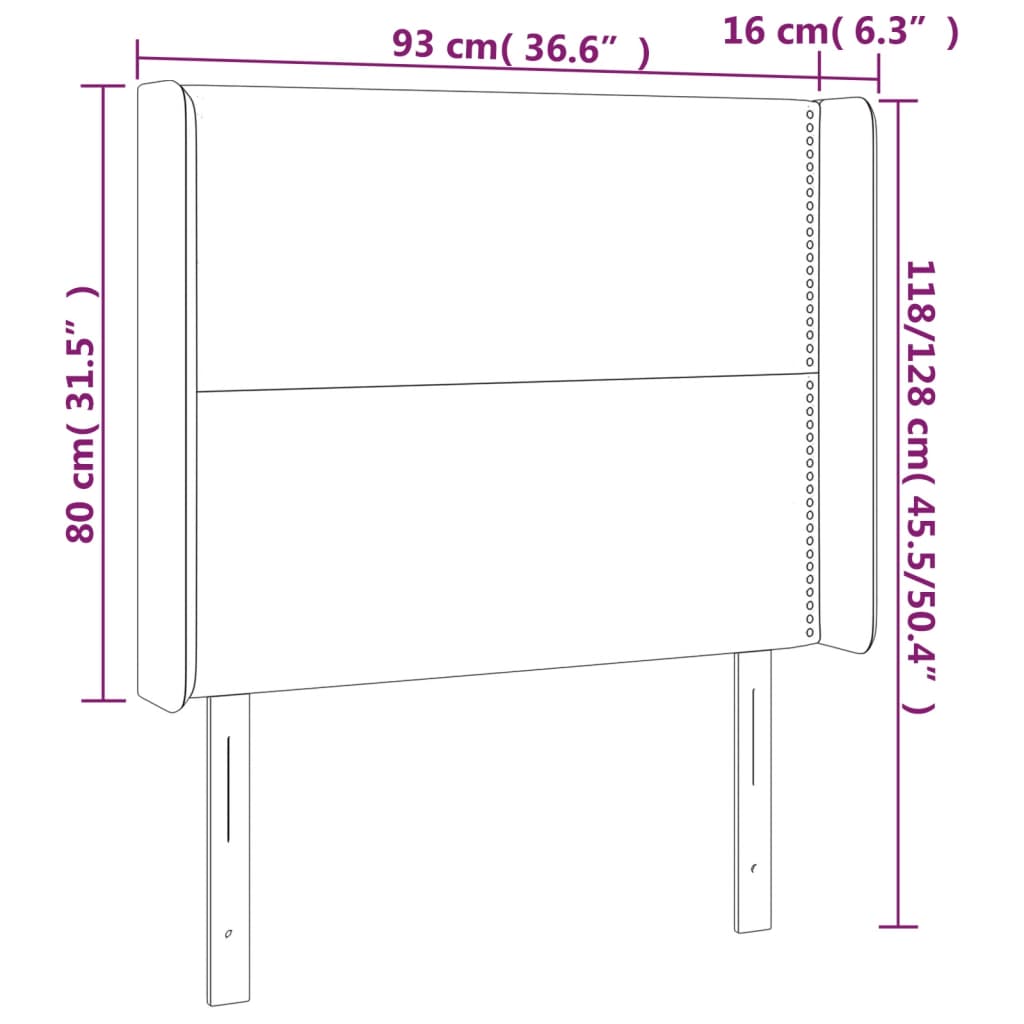 Hoofdbord LED 93x16x118/128 cm fluweel lichtgrijs Hoofdborden en voetborden | Creëer jouw Trendy Thuis | Gratis bezorgd & Retour | Trendy.nl