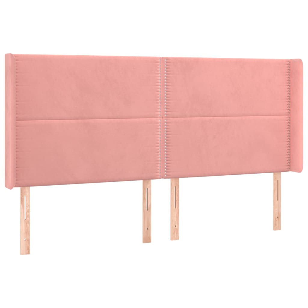 Hoofdbord LED 163x16x118/128 cm fluweel roze Hoofdborden en voetborden | Creëer jouw Trendy Thuis | Gratis bezorgd & Retour | Trendy.nl