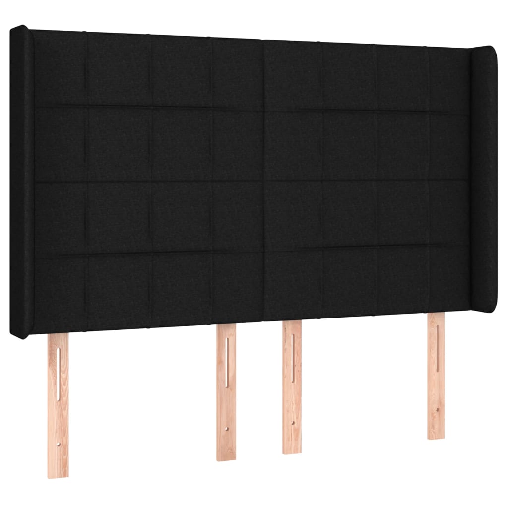 Hoofdbord LED 147x16x118/128 cm stof zwart Hoofdborden en voetborden | Creëer jouw Trendy Thuis | Gratis bezorgd & Retour | Trendy.nl