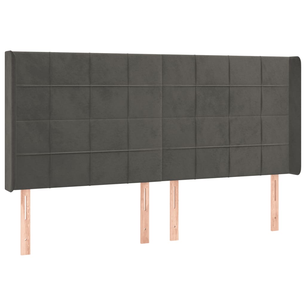 Hoofdbord LED 163x16x118/128 cm fluweel donkergrijs Hoofdborden en voetborden | Creëer jouw Trendy Thuis | Gratis bezorgd & Retour | Trendy.nl