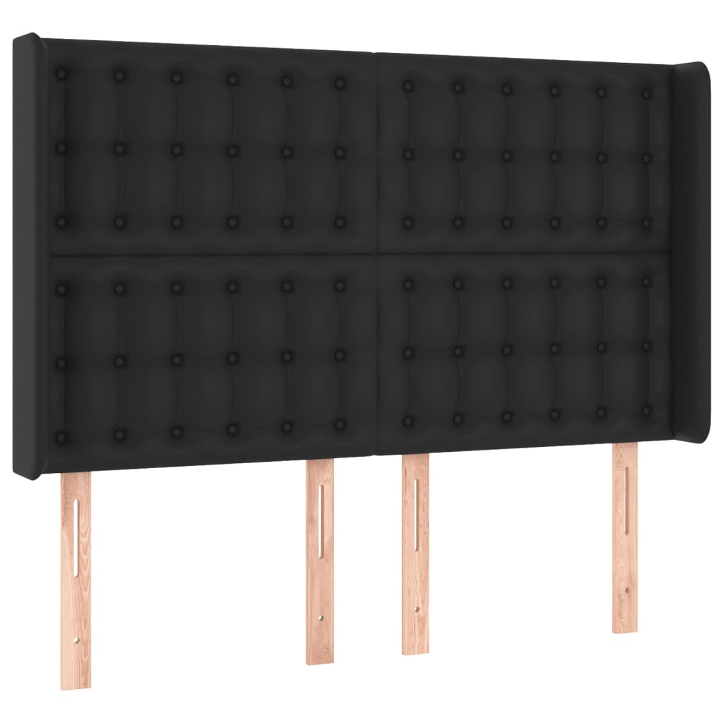 Hoofdbord LED 147x16x118/128 cm kunstleer zwart Hoofdborden en voetborden | Creëer jouw Trendy Thuis | Gratis bezorgd & Retour | Trendy.nl