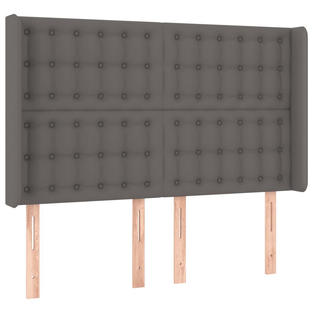 Hoofdbord LED 147x16x118/128 cm kunstleer grijs Hoofdborden en voetborden | Creëer jouw Trendy Thuis | Gratis bezorgd & Retour | Trendy.nl