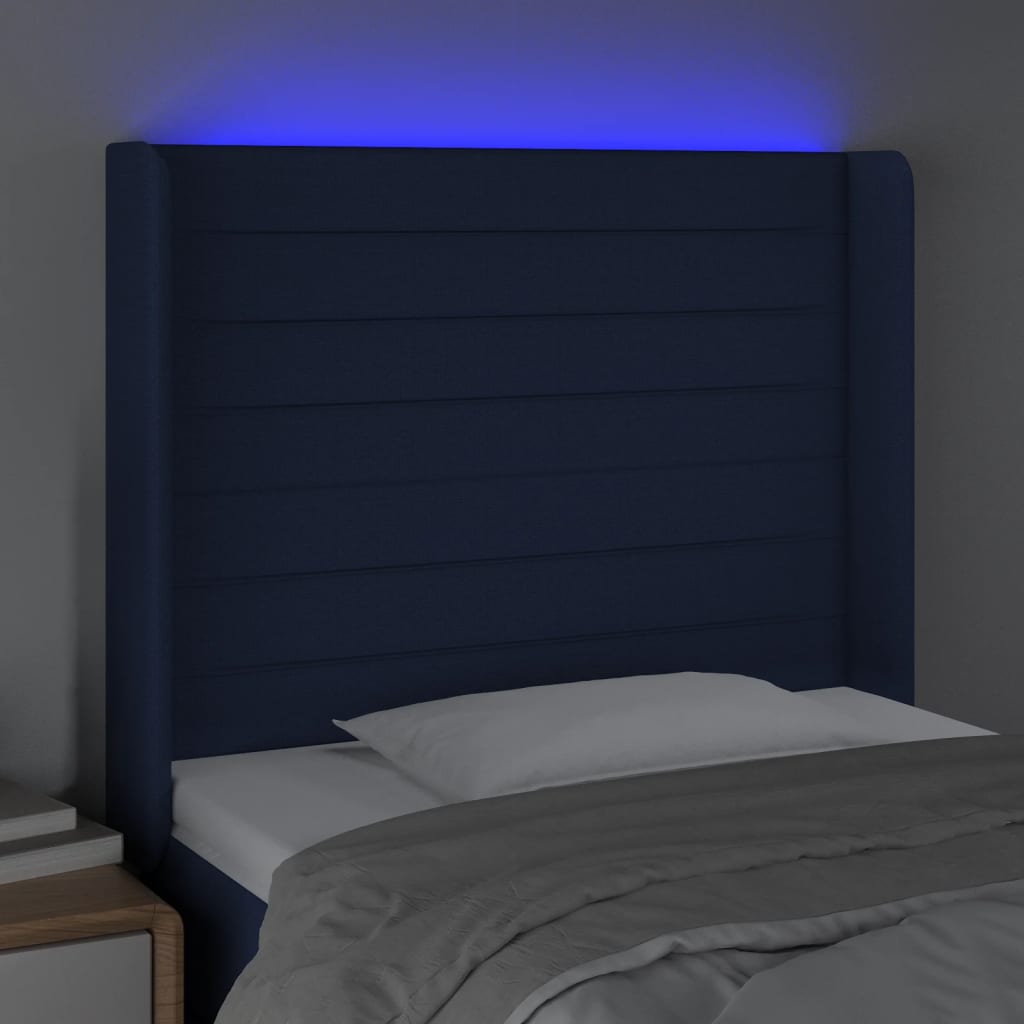 Hoofdbord LED 103x16x118/128 cm stof blauw Hoofdborden en voetborden | Creëer jouw Trendy Thuis | Gratis bezorgd & Retour | Trendy.nl