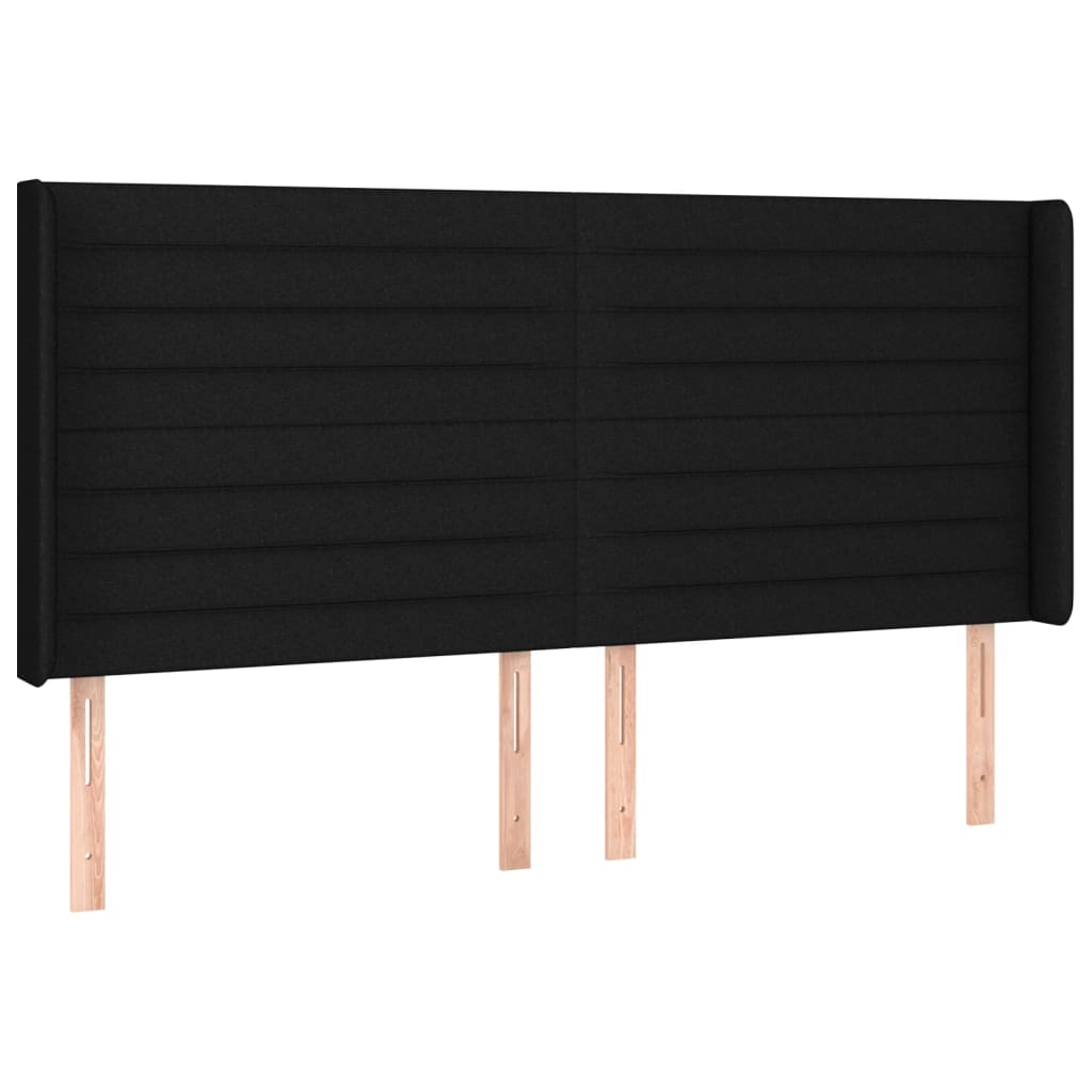 Hoofdbord LED 163x16x118/128 cm stof zwart Hoofdborden en voetborden | Creëer jouw Trendy Thuis | Gratis bezorgd & Retour | Trendy.nl