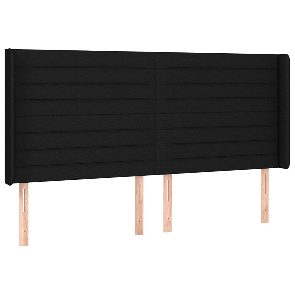 Hoofdbord LED 183x16x118/128 cm stof zwart Hoofdborden en voetborden | Creëer jouw Trendy Thuis | Gratis bezorgd & Retour | Trendy.nl