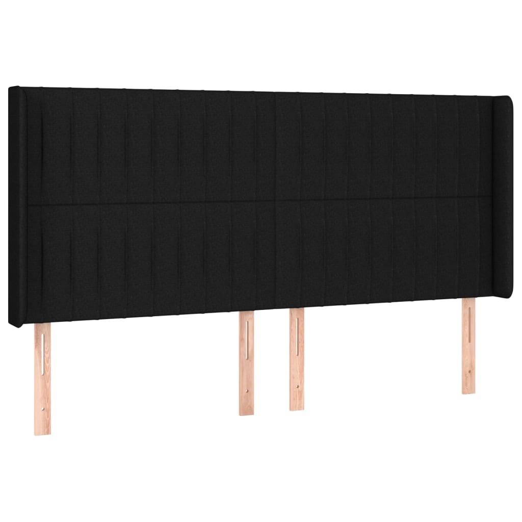 Hoofdbord LED 163x16x118/128 cm stof zwart Hoofdborden en voetborden | Creëer jouw Trendy Thuis | Gratis bezorgd & Retour | Trendy.nl