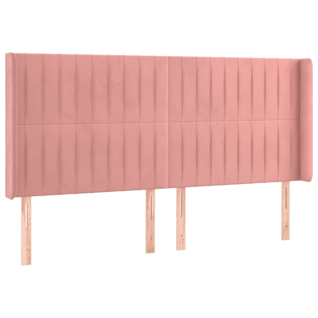 Hoofdbord LED 183x16x118/128 cm fluweel roze Hoofdborden en voetborden | Creëer jouw Trendy Thuis | Gratis bezorgd & Retour | Trendy.nl