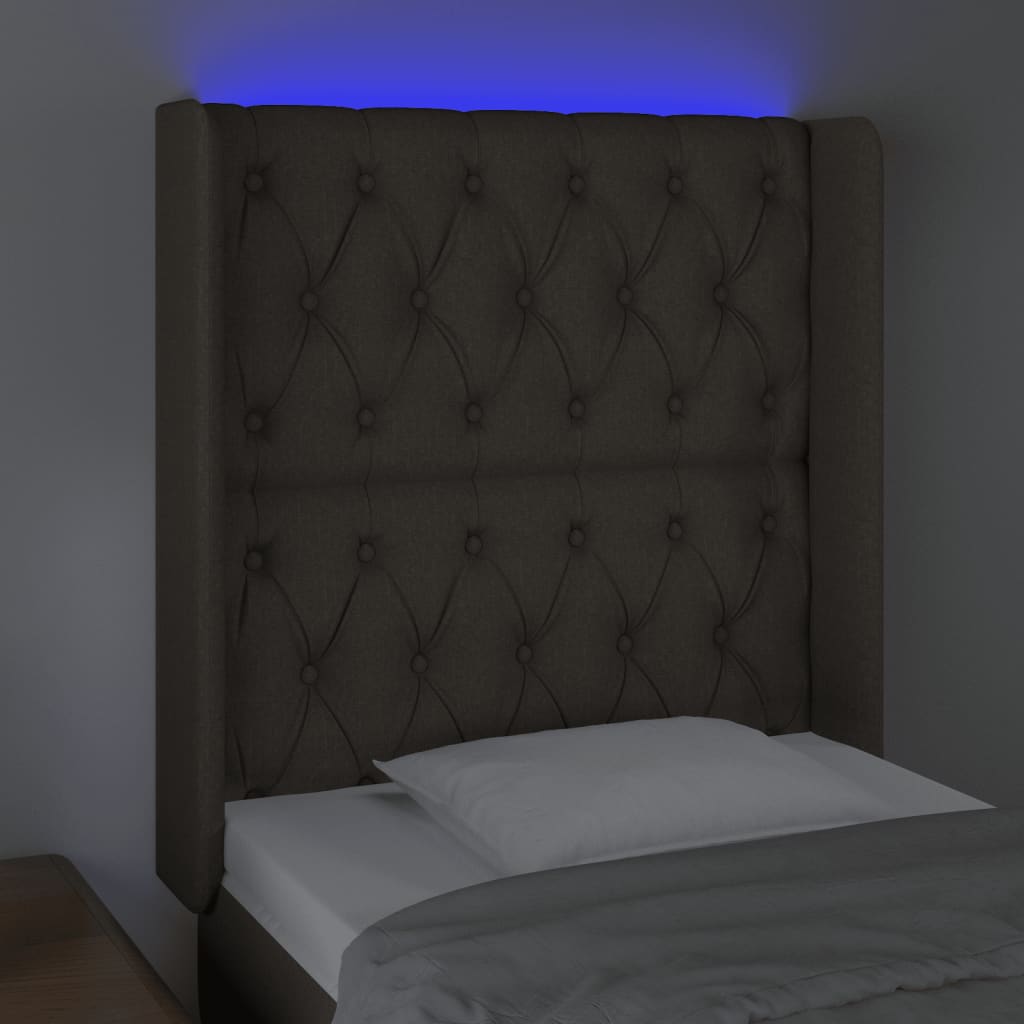 Hoofdbord LED 83x16x118/128 cm stof taupe Hoofdborden en voetborden | Creëer jouw Trendy Thuis | Gratis bezorgd & Retour | Trendy.nl