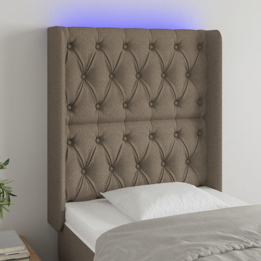 Hoofdbord LED 83x16x118/128 cm stof taupe Hoofdborden en voetborden | Creëer jouw Trendy Thuis | Gratis bezorgd & Retour | Trendy.nl