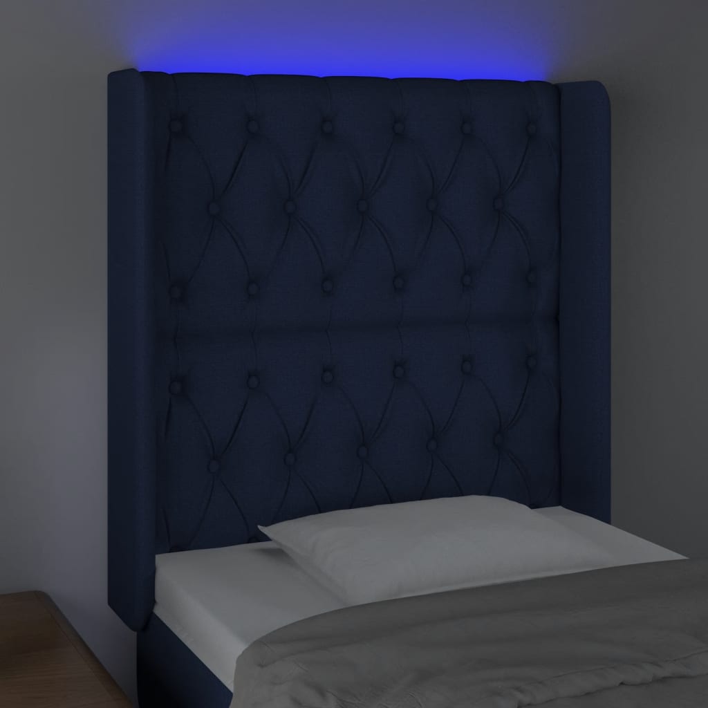 Hoofdbord LED 83x16x118/128 cm stof blauw Hoofdborden en voetborden | Creëer jouw Trendy Thuis | Gratis bezorgd & Retour | Trendy.nl