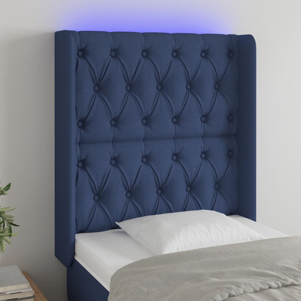 Hoofdbord LED 83x16x118/128 cm stof blauw Hoofdborden en voetborden | Creëer jouw Trendy Thuis | Gratis bezorgd & Retour | Trendy.nl