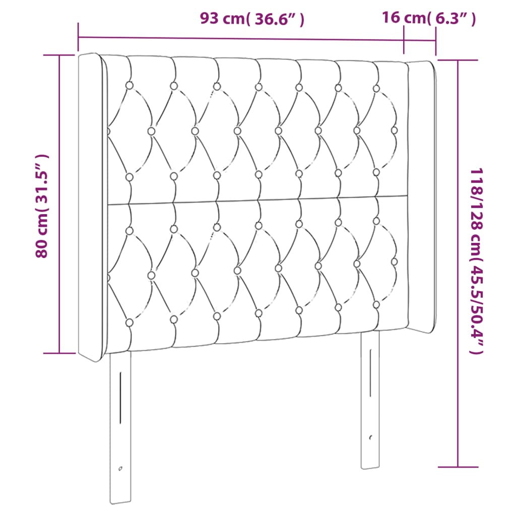 Hoofdbord LED 93x16x118/128 cm stof crèmekleurig Hoofdborden en voetborden | Creëer jouw Trendy Thuis | Gratis bezorgd & Retour | Trendy.nl