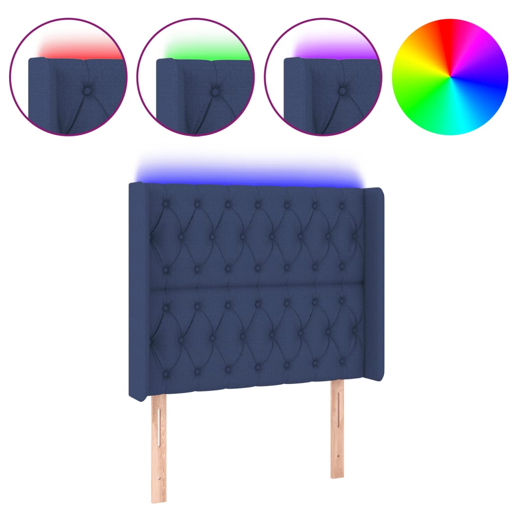 Hoofdbord LED 93x16x118/128 cm stof blauw Hoofdborden en voetborden | Creëer jouw Trendy Thuis | Gratis bezorgd & Retour | Trendy.nl