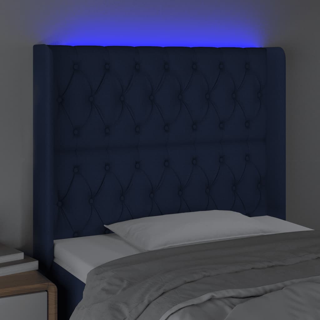 Hoofdbord LED 93x16x118/128 cm stof blauw Hoofdborden en voetborden | Creëer jouw Trendy Thuis | Gratis bezorgd & Retour | Trendy.nl