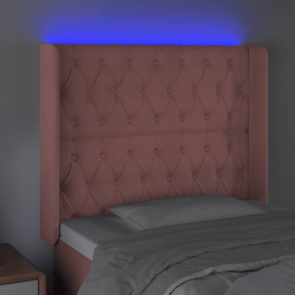 Hoofdbord LED 103x16x118/128 cm fluweel roze Hoofdborden en voetborden | Creëer jouw Trendy Thuis | Gratis bezorgd & Retour | Trendy.nl