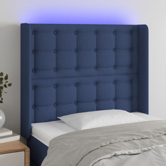 Hoofdbord LED 103x16x118/128 cm stof blauw Hoofdborden en voetborden | Creëer jouw Trendy Thuis | Gratis bezorgd & Retour | Trendy.nl