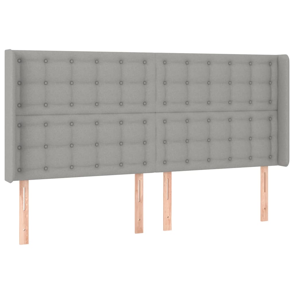 Hoofdbord LED 163x16x118/128 cm stof lichtgrijs Hoofdborden en voetborden | Creëer jouw Trendy Thuis | Gratis bezorgd & Retour | Trendy.nl