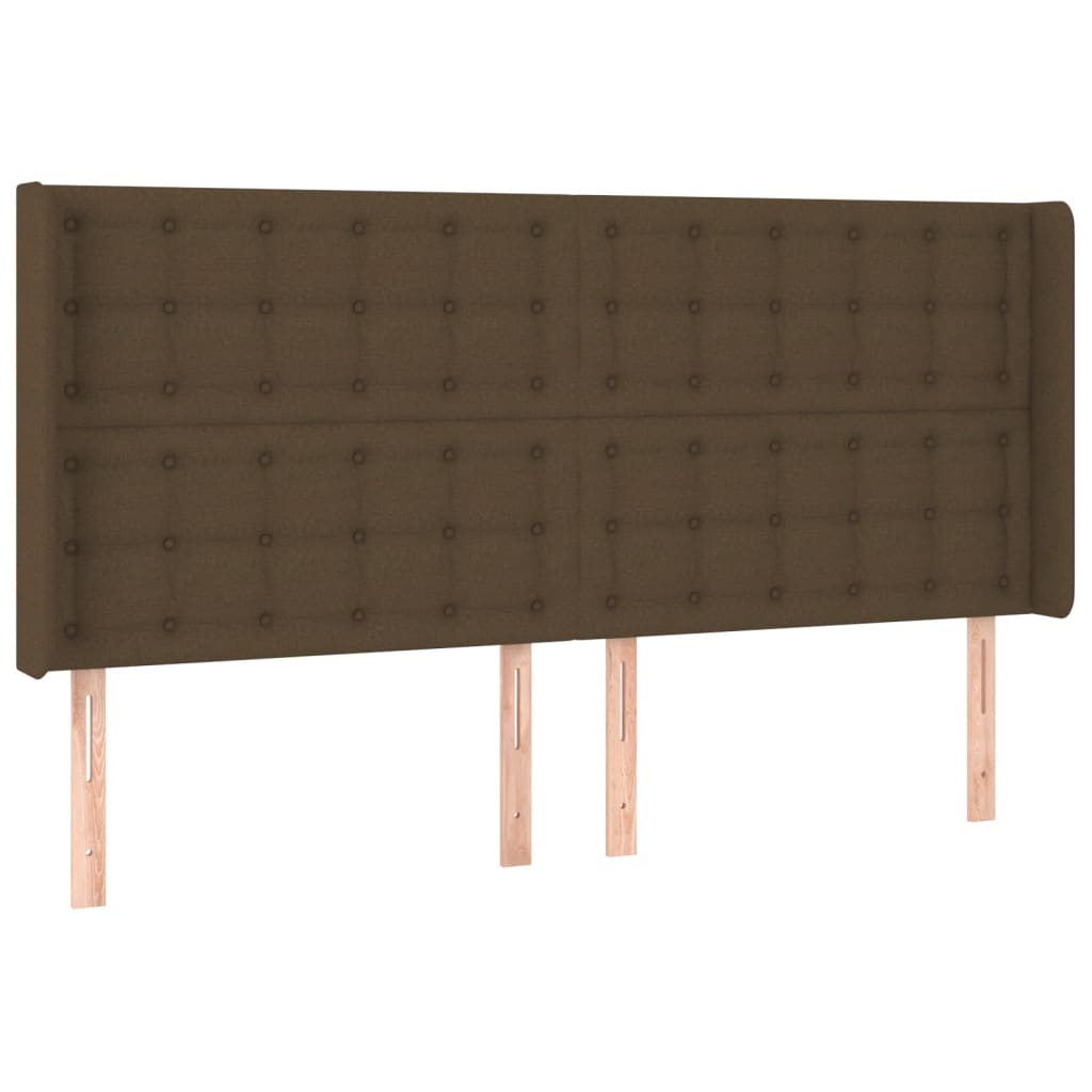 Hoofdbord LED 183x16x118/128 cm stof donkerbruin Hoofdborden en voetborden | Creëer jouw Trendy Thuis | Gratis bezorgd & Retour | Trendy.nl