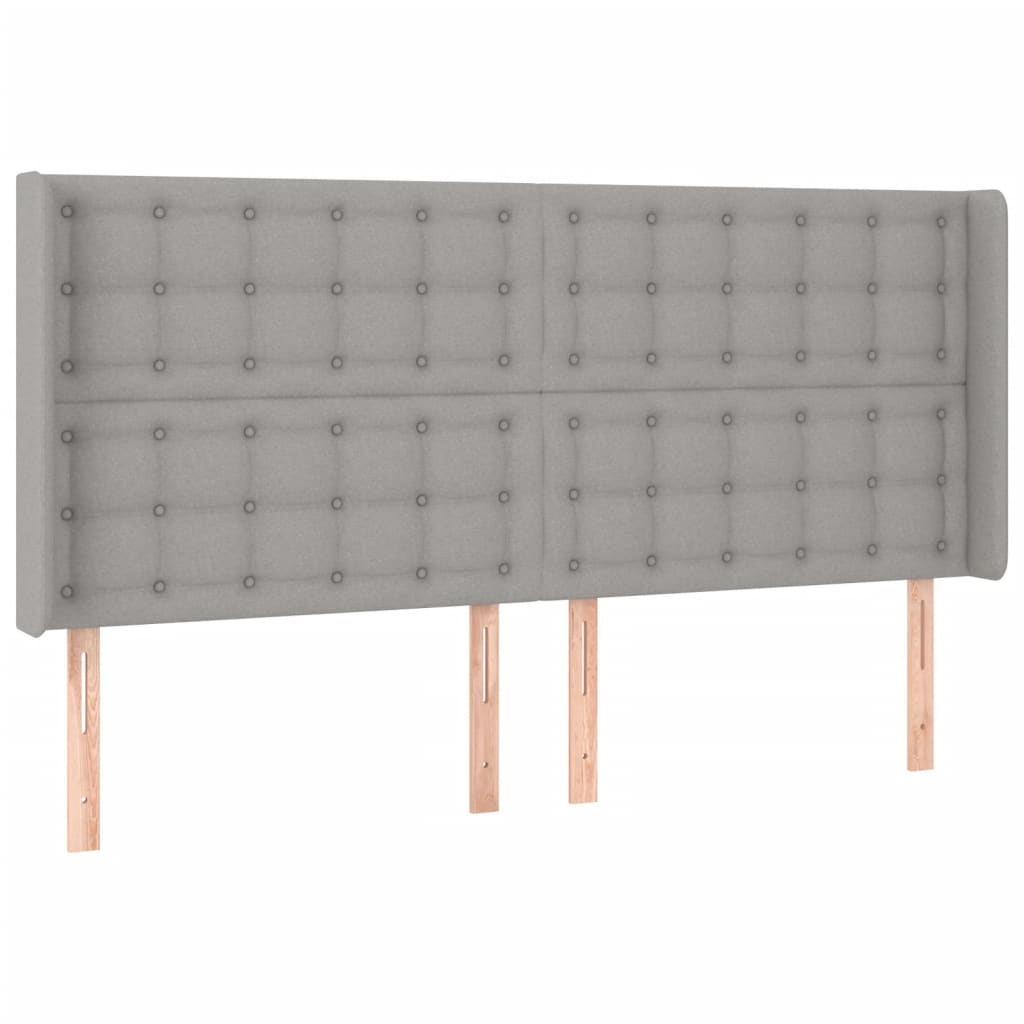 Hoofdbord LED 203x16x118/128 cm stof lichtgrijs Hoofdborden en voetborden | Creëer jouw Trendy Thuis | Gratis bezorgd & Retour | Trendy.nl