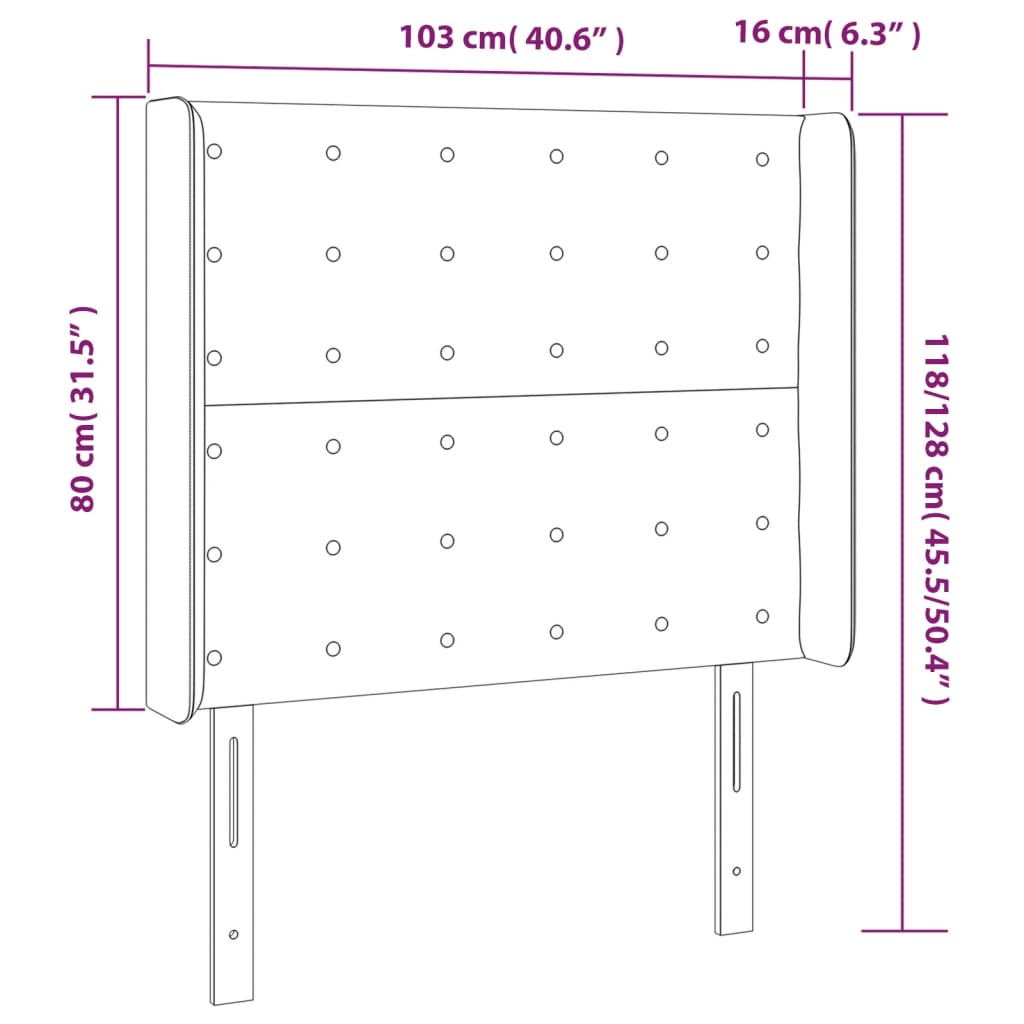 Hoofdbord LED 103x16x118/128 cm fluweel donkerblauw Hoofdborden en voetborden | Creëer jouw Trendy Thuis | Gratis bezorgd & Retour | Trendy.nl