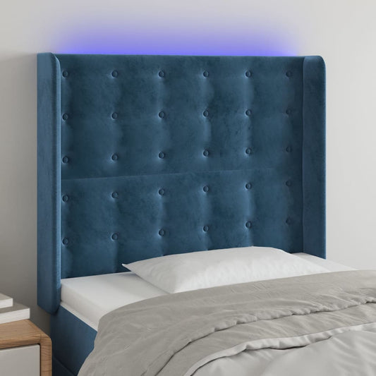 Hoofdbord LED 103x16x118/128 cm fluweel donkerblauw Hoofdborden en voetborden | Creëer jouw Trendy Thuis | Gratis bezorgd & Retour | Trendy.nl