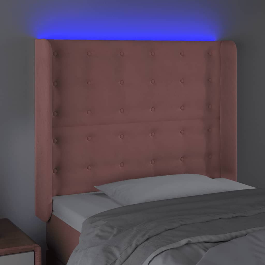 Hoofdbord LED 103x16x118/128 cm fluweel roze Hoofdborden en voetborden | Creëer jouw Trendy Thuis | Gratis bezorgd & Retour | Trendy.nl